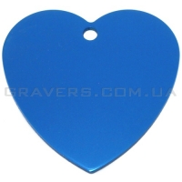 Адресник Сердце большое 42x42мм - синее