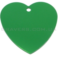 Адресник Сердце большое 42x42мм - зеленое