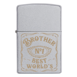 Зажигалка Zippo с гравировкой на подарок для брата «Brother №1 - best world's»