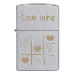 Запальничка Zippo на подарунок tic-tac-toe «Love wins»