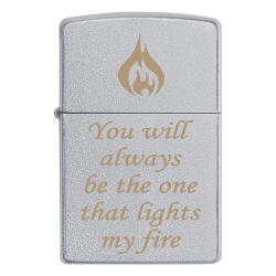 Зажигалка Zippo с гравировкой «You will always be the one that lights my fire»
