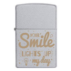 Зажигалка Zippo с гравировкой «Your smile lights up my day»