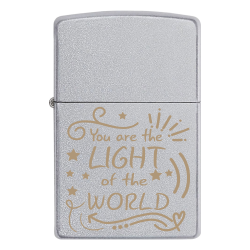 Зажигалка Zippo с гравировкой «You are the light of the world»
