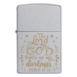 Зажигалка Zippo с гравировкой «The lord my god lights up my darkness» Псалмы 18:28