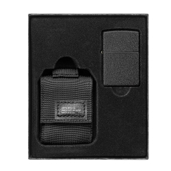 Набор Зажигалка с чехлом Zippo 236 Black Crackle and Tactical Pouch Black Gift Set (49402)