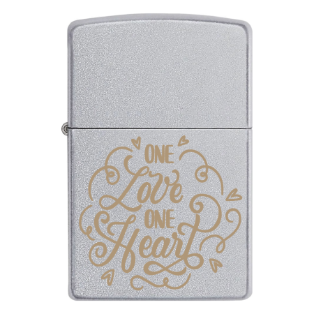 Зажигалка Zippo на подарок для любимого «One Love, One Heart»