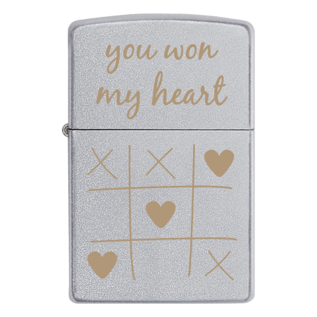 Запальничка Zippo з персоналізованим гравіюванням «you won my heart»