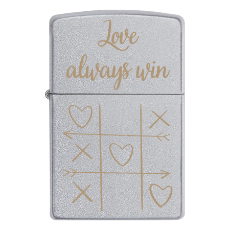 Запальничка Zippo with engraving «Love always win»