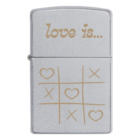 Запальничка Zippo tic-tac-toe «Love is...» (любовь - это)