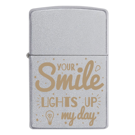 Зажигалка Zippo с гравировкой «Your smile lights up my day»
