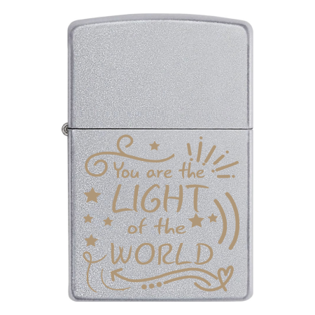 Зажигалка Zippo с гравировкой «You are the light of the world»