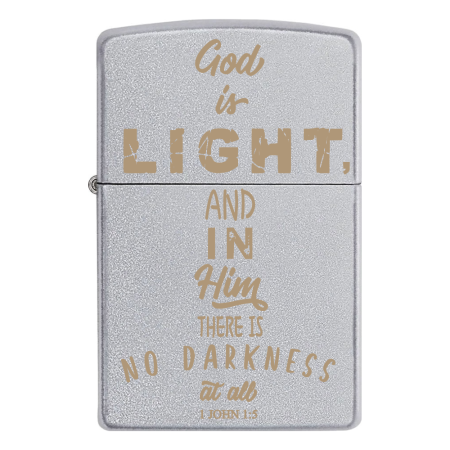 Зажигалка Zippo с гравировкой «God is light, in him there is no darkness at all. 1 John 1:5»